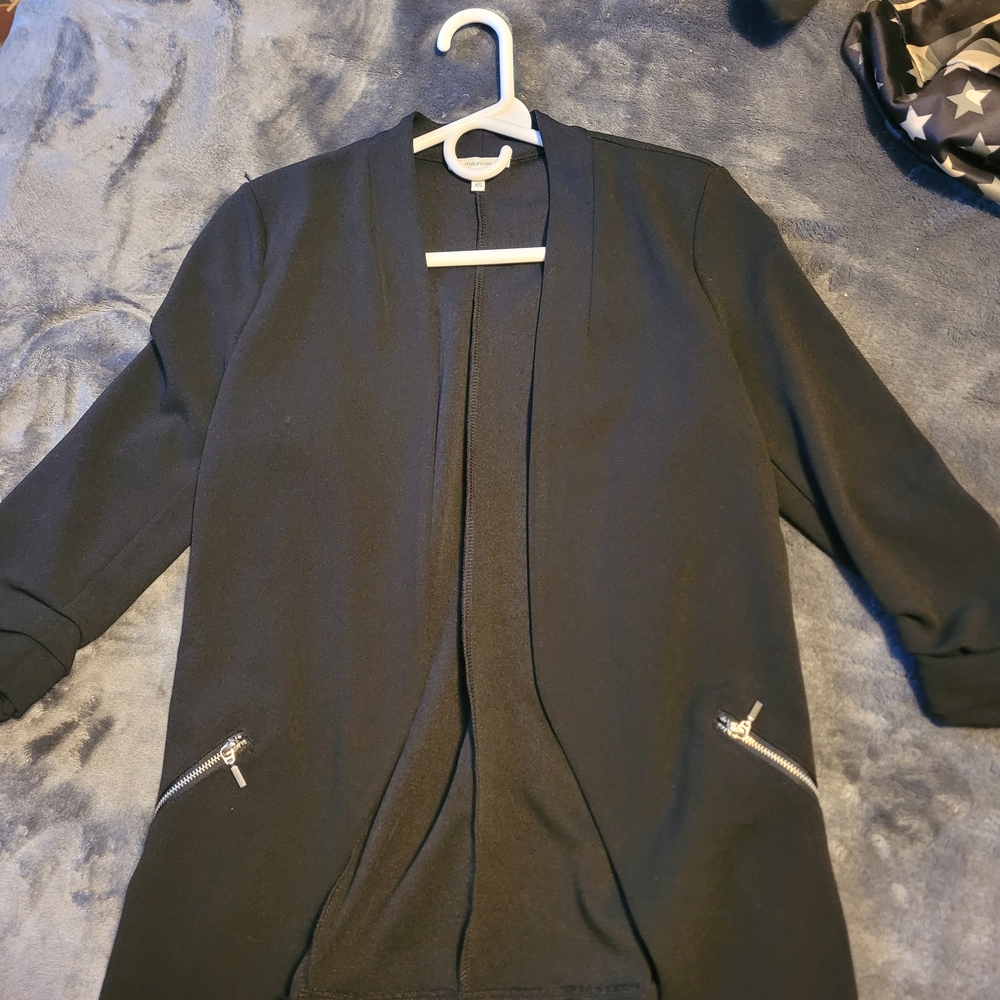 Maurices Black Blazer with Zipper Accents